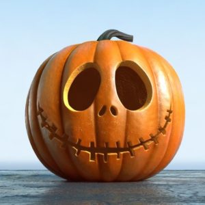 A pumpkin Jack Skellington
