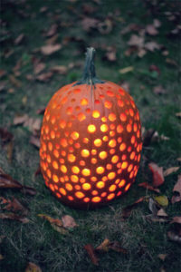 A hole-filled pumpkin